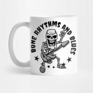 Bone Rhythms and Blues - Skeleton Blues Guitar Player Mug